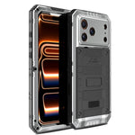Custodia per telefono ibrida in metallo e silicone a quattro resistenze, For iPhone 17 Pro Max, For iPhone 17 Pro, For iPhone 17, For iPhone Air