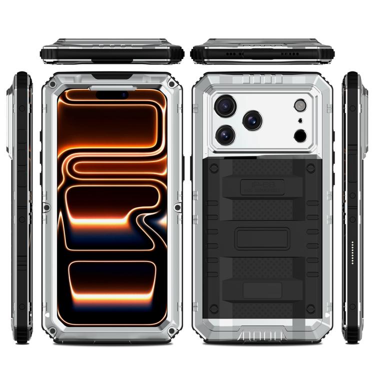 Custodia per telefono ibrida in metallo e silicone a quattro resistenze, For iPhone 17 Pro Max, For iPhone 17 Pro, For iPhone 17, For iPhone Air