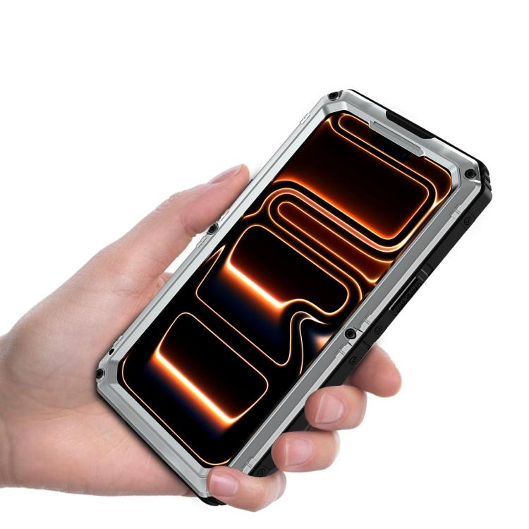Custodia per telefono ibrida in metallo e silicone a quattro resistenze, For iPhone 17 Pro Max, For iPhone 17 Pro, For iPhone 17, For iPhone Air