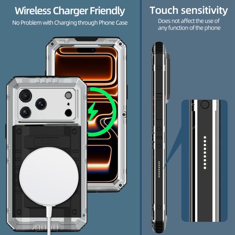 Custodia per telefono ibrida in metallo e silicone a quattro resistenze, For iPhone 17 Pro Max, For iPhone 17 Pro, For iPhone 17, For iPhone Air