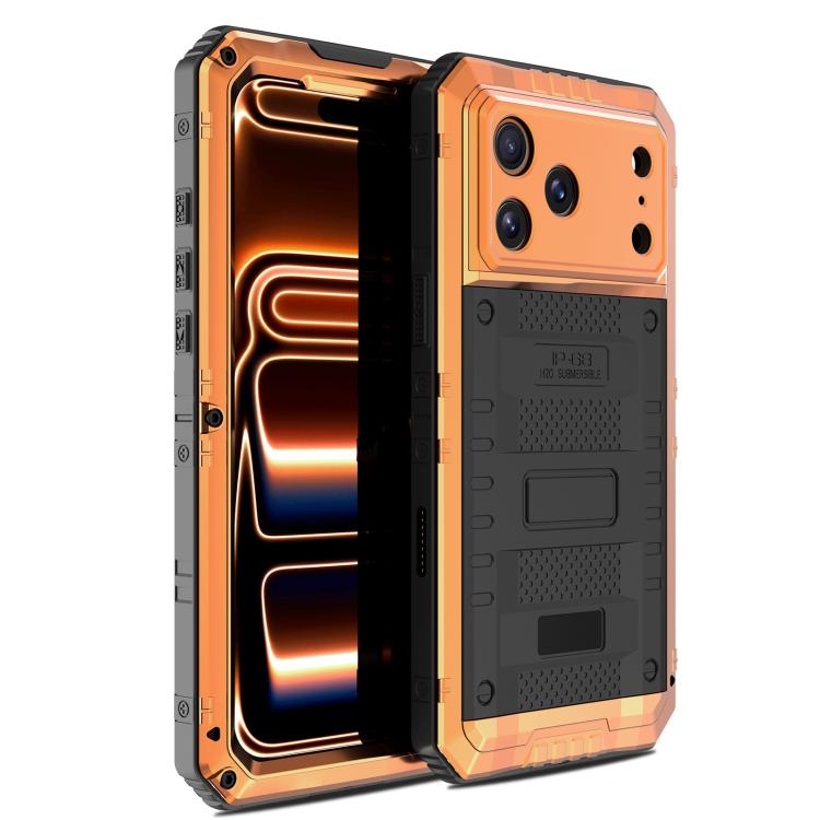 Custodia per telefono ibrida in metallo e silicone a quattro resistenze, For iPhone 17 Pro Max, For iPhone 17 Pro, For iPhone 17, For iPhone Air