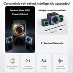 Sistema di altoparlanti Bluetooth Yesido YSW41 da 40 W a 2.1 canali con illuminazione RGB colorata e subwoofer., YSW41