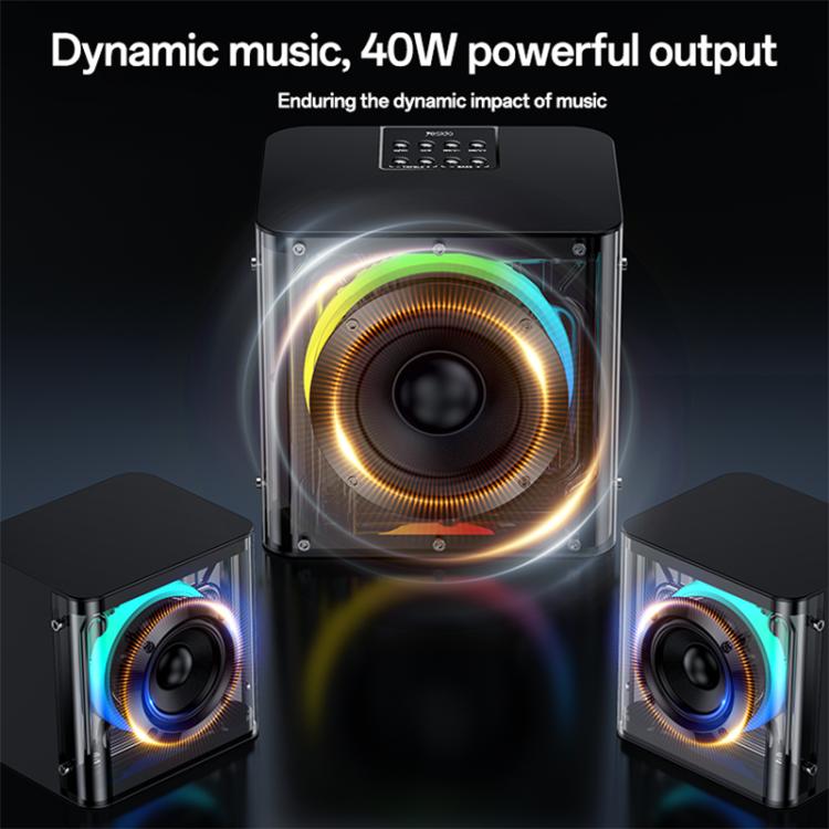 Sistema di altoparlanti Bluetooth Yesido YSW41 da 40 W a 2.1 canali con illuminazione RGB colorata e subwoofer., YSW41
