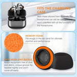 XDcase - 3 paia di inserti auricolari in spugna di silicone di ricambio, White Orange, Black Orange