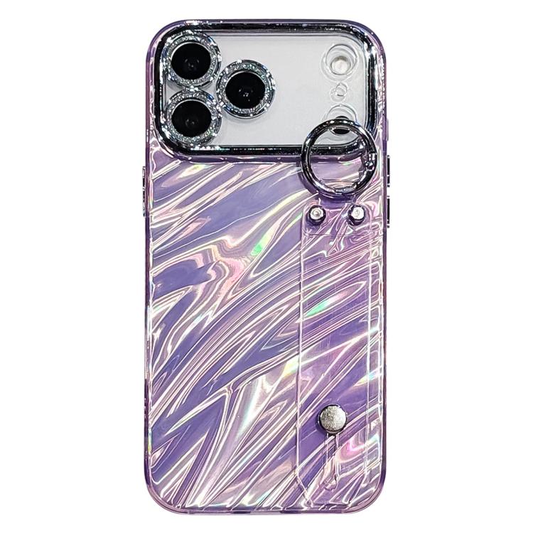 Custodia per telefono in TPU con cinturino da polso e pellicola protettiva per obiettivo, con texture a onde., For iPhone 17 Pro Max, For iPhone 17 Pro, For iPhone 17, For iPhone Air, For iPhone 16 Pro Max, For iPhone 16 Pro, For iPhone 16 Plus        ...