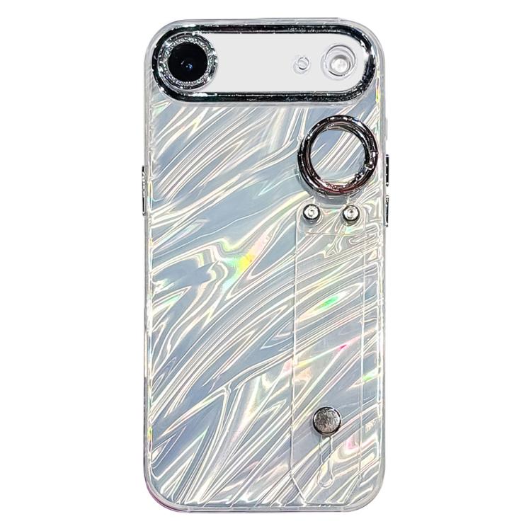 Custodia per telefono in TPU con cinturino da polso e pellicola protettiva per obiettivo, con texture a onde., For iPhone 17 Pro Max, For iPhone 17 Pro, For iPhone 17, For iPhone Air, For iPhone 16 Pro Max, For iPhone 16 Pro, For iPhone 16 Plus        ...