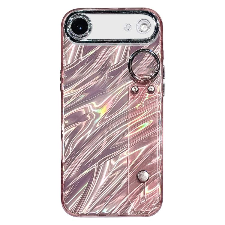 Custodia per telefono in TPU con cinturino da polso e pellicola protettiva per obiettivo, con texture a onde., For iPhone 17 Pro Max, For iPhone 17 Pro, For iPhone 17, For iPhone Air, For iPhone 16 Pro Max, For iPhone 16 Pro, For iPhone 16 Plus        ...