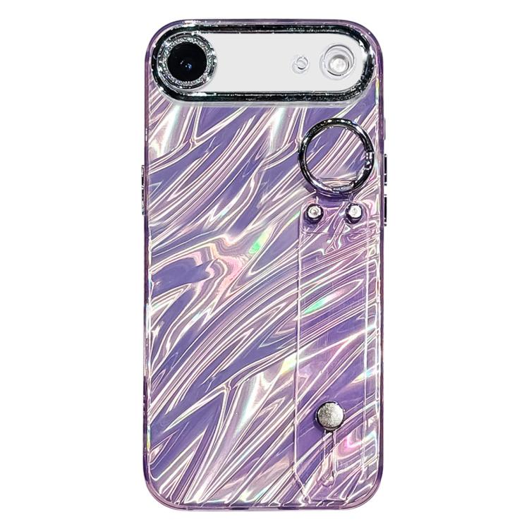 Custodia per telefono in TPU con cinturino da polso e pellicola protettiva per obiettivo, con texture a onde., For iPhone 17 Pro Max, For iPhone 17 Pro, For iPhone 17, For iPhone Air, For iPhone 16 Pro Max, For iPhone 16 Pro, For iPhone 16 Plus        ...