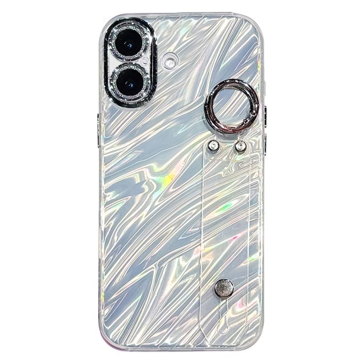 Custodia per telefono in TPU con cinturino da polso e pellicola protettiva per obiettivo, con texture a onde., For iPhone 17 Pro Max, For iPhone 17 Pro, For iPhone 17, For iPhone Air, For iPhone 16 Pro Max, For iPhone 16 Pro, For iPhone 16 Plus        ...