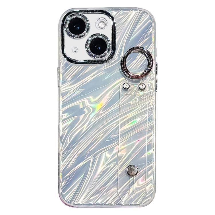 Custodia per telefono in TPU con cinturino da polso e pellicola protettiva per obiettivo, con texture a onde., For iPhone 15 Pro Max, For iPhone 15 Pro, For iPhone 15, For iPhone 14, For iPhone 14 Pro, For iPhone 14 Pro Max, For iPhone 13 Pro Max      ...