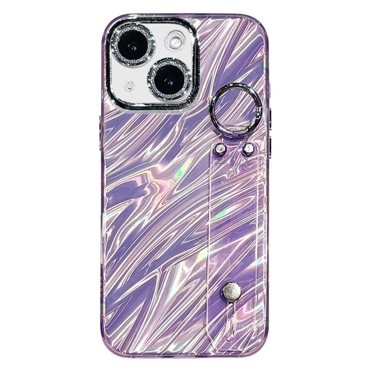 Custodia per telefono in TPU con cinturino da polso e pellicola protettiva per obiettivo, con texture a onde., For iPhone 15 Pro Max, For iPhone 15 Pro, For iPhone 15, For iPhone 14, For iPhone 14 Pro, For iPhone 14 Pro Max, For iPhone 13 Pro Max      ...
