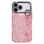 Custodia per telefono in TPU con cinturino da polso e pellicola protettiva per obiettivo, con texture a guscio placcato., For iPhone 17 Pro Max, For iPhone 17 Pro, For iPhone 17, For iPhone Air, For iPhone 16 Pro Max, For iPhone 16 Pro, For iPhone 16 P...