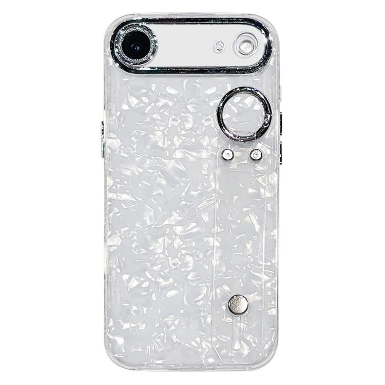 Custodia per telefono in TPU con cinturino da polso e pellicola protettiva per obiettivo, con texture a guscio placcato., For iPhone 17 Pro Max, For iPhone 17 Pro, For iPhone 17, For iPhone Air, For iPhone 16 Pro Max, For iPhone 16 Pro, For iPhone 16 P...