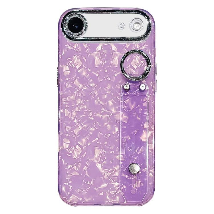 Custodia per telefono in TPU con cinturino da polso e pellicola protettiva per obiettivo, con texture a guscio placcato., For iPhone 17 Pro Max, For iPhone 17 Pro, For iPhone 17, For iPhone Air, For iPhone 16 Pro Max, For iPhone 16 Pro, For iPhone 16 P...