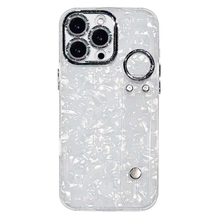 Custodia per telefono in TPU con cinturino da polso e pellicola protettiva per obiettivo, con texture a guscio placcato., For iPhone 17 Pro Max, For iPhone 17 Pro, For iPhone 17, For iPhone Air, For iPhone 16 Pro Max, For iPhone 16 Pro, For iPhone 16 P...