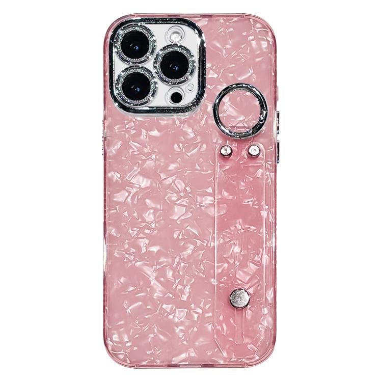 Custodia per telefono in TPU con cinturino da polso e pellicola protettiva per obiettivo, con texture a guscio placcato., For iPhone 17 Pro Max, For iPhone 17 Pro, For iPhone 17, For iPhone Air, For iPhone 16 Pro Max, For iPhone 16 Pro, For iPhone 16 P...