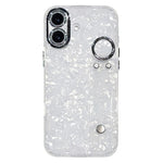 Custodia per telefono in TPU con cinturino da polso e pellicola protettiva per obiettivo, con texture a guscio placcato., For iPhone 17 Pro Max, For iPhone 17 Pro, For iPhone 17, For iPhone Air, For iPhone 16 Pro Max, For iPhone 16 Pro, For iPhone 16 P...