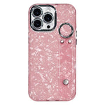 Custodia per telefono in TPU con cinturino da polso e pellicola protettiva per obiettivo, con texture a guscio placcato., For iPhone 15 Pro Max, For iPhone 15 Pro, For iPhone 15, For iPhone 14, For iPhone 14 Pro, For iPhone 14 Pro Max                  ...