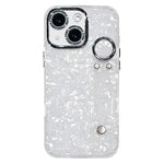 Custodia per telefono in TPU con cinturino da polso e pellicola protettiva per obiettivo, con texture a guscio placcato., For iPhone 15 Pro Max, For iPhone 15 Pro, For iPhone 15, For iPhone 14, For iPhone 14 Pro, For iPhone 14 Pro Max                  ...