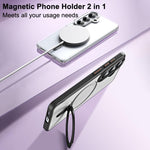 Custodia per telefono antiurto MagSafe Airbag con finitura satinata e supporto pieghevole, For Samsung Galaxy S26+ 5G, For Samsung Galaxy S26 Ultra 5G, For Samsung Galaxy S26 5G