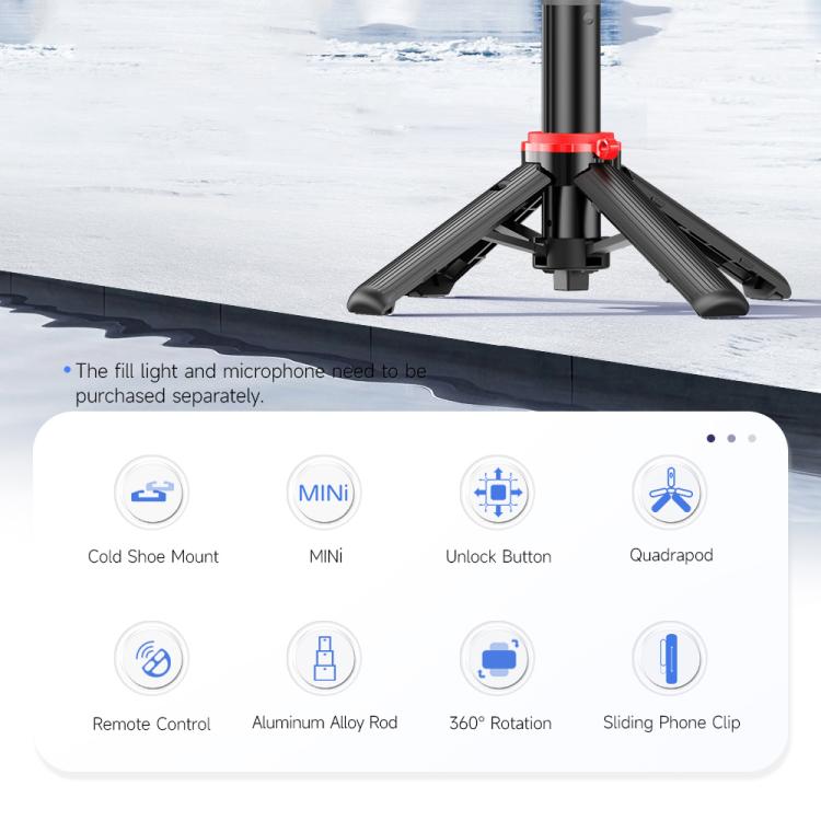 Mini treppiede selfie stick wireless 410mm con telecomando