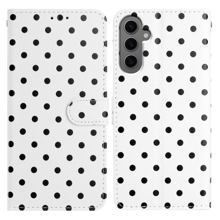 Custodia per telefono in ecopelle con motivo a pois, For Samsung Galaxy S24 FE 5G, For Samsung Galaxy S24 Ultra 5G, For Samsung Galaxy S24+ 5G, For Samsung Galaxy S24 5G