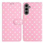 Custodia per telefono in ecopelle con motivo a pois, For Samsung Galaxy S24 FE 5G, For Samsung Galaxy S24 Ultra 5G, For Samsung Galaxy S24+ 5G, For Samsung Galaxy S24 5G