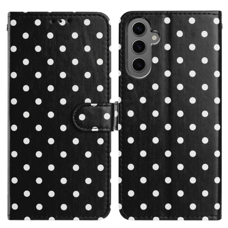 Custodia per telefono in ecopelle con motivo a pois, For Samsung Galaxy S24 FE 5G, For Samsung Galaxy S24 Ultra 5G, For Samsung Galaxy S24+ 5G, For Samsung Galaxy S24 5G
