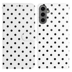 Custodia per telefono in ecopelle con motivo a pois, For Samsung Galaxy S24 FE 5G, For Samsung Galaxy S24 Ultra 5G, For Samsung Galaxy S24+ 5G, For Samsung Galaxy S24 5G