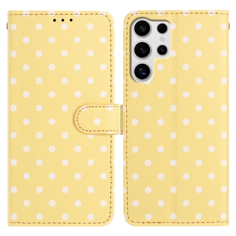 Custodia per telefono in ecopelle con motivo a pois, For Samsung Galaxy S24 FE 5G, For Samsung Galaxy S24 Ultra 5G, For Samsung Galaxy S24+ 5G, For Samsung Galaxy S24 5G