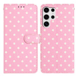 Custodia per telefono in ecopelle con motivo a pois, For Samsung Galaxy S23 FE 5G, For Samsung Galaxy S23 Ultra 5G, For Samsung Galaxy S23+ 5G, For Samsung Galaxy S23 5G