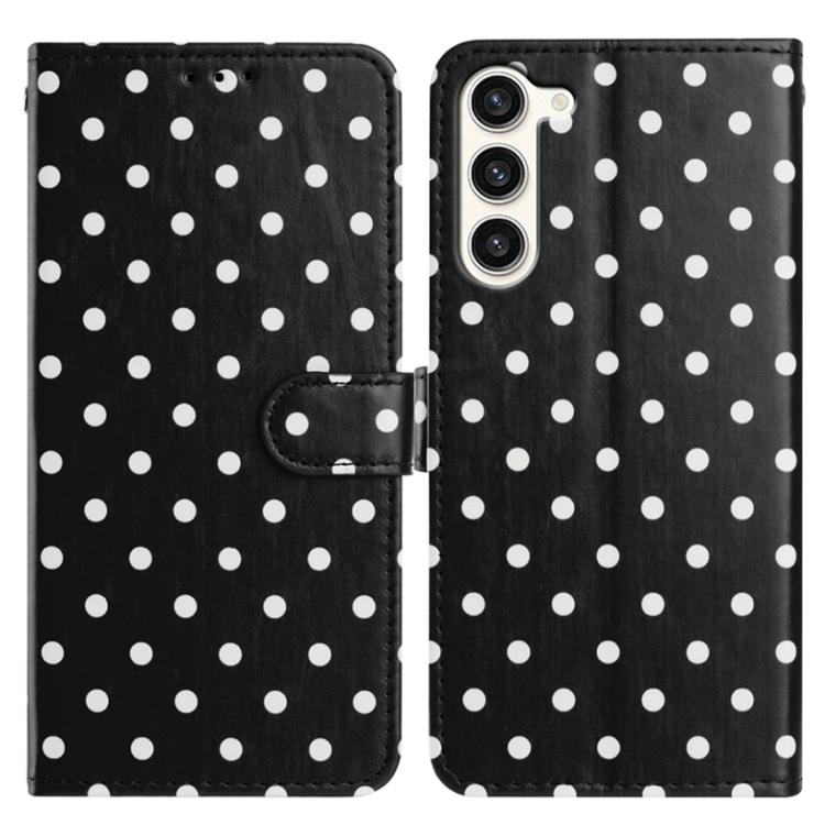 Custodia per telefono in ecopelle con motivo a pois, For Samsung Galaxy S23 FE 5G, For Samsung Galaxy S23 Ultra 5G, For Samsung Galaxy S23+ 5G, For Samsung Galaxy S23 5G