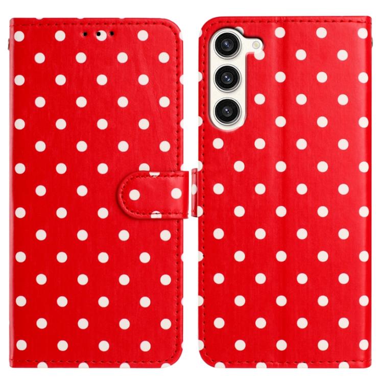 Custodia per telefono in ecopelle con motivo a pois, For Samsung Galaxy S23 FE 5G, For Samsung Galaxy S23 Ultra 5G, For Samsung Galaxy S23+ 5G, For Samsung Galaxy S23 5G