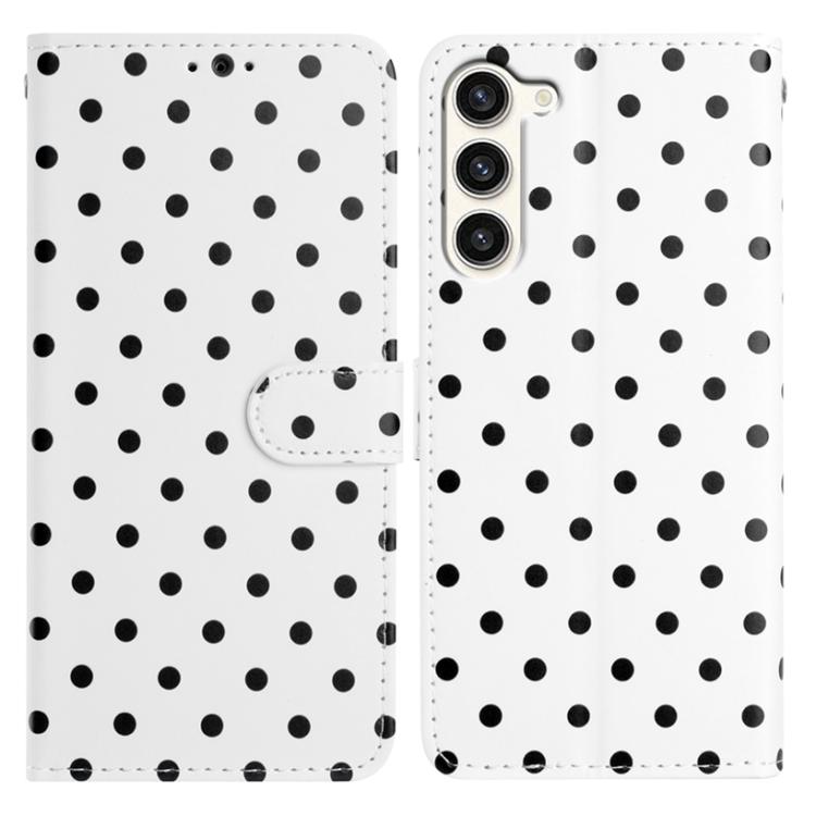 Custodia per telefono in ecopelle con motivo a pois, For Samsung Galaxy S23 FE 5G, For Samsung Galaxy S23 Ultra 5G, For Samsung Galaxy S23+ 5G, For Samsung Galaxy S23 5G