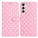 Custodia per telefono in ecopelle con motivo a pois, For Samsung Galaxy S23 FE 5G, For Samsung Galaxy S23 Ultra 5G, For Samsung Galaxy S23+ 5G, For Samsung Galaxy S23 5G