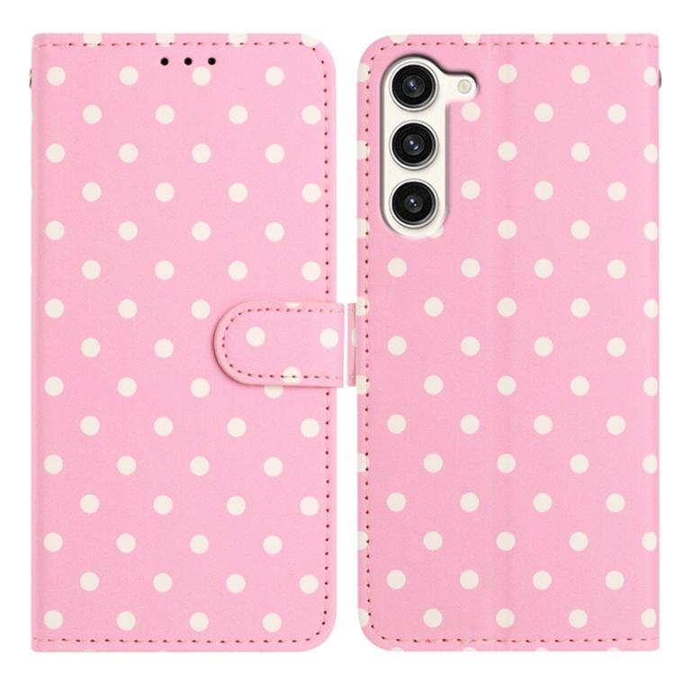 Custodia per telefono in ecopelle con motivo a pois, For Samsung Galaxy S23 FE 5G, For Samsung Galaxy S23 Ultra 5G, For Samsung Galaxy S23+ 5G, For Samsung Galaxy S23 5G