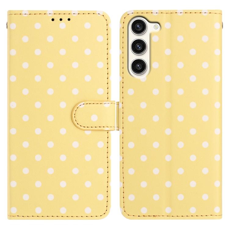 Custodia per telefono in ecopelle con motivo a pois, For Samsung Galaxy S23 FE 5G, For Samsung Galaxy S23 Ultra 5G, For Samsung Galaxy S23+ 5G, For Samsung Galaxy S23 5G