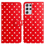 Custodia per telefono in ecopelle con motivo a pois, For Samsung Galaxy S21 FE 5G, For Samsung Galaxy S21 5G, For Samsung Galaxy S21+ 5G, For Samsung Galaxy S21 Ultra 5G