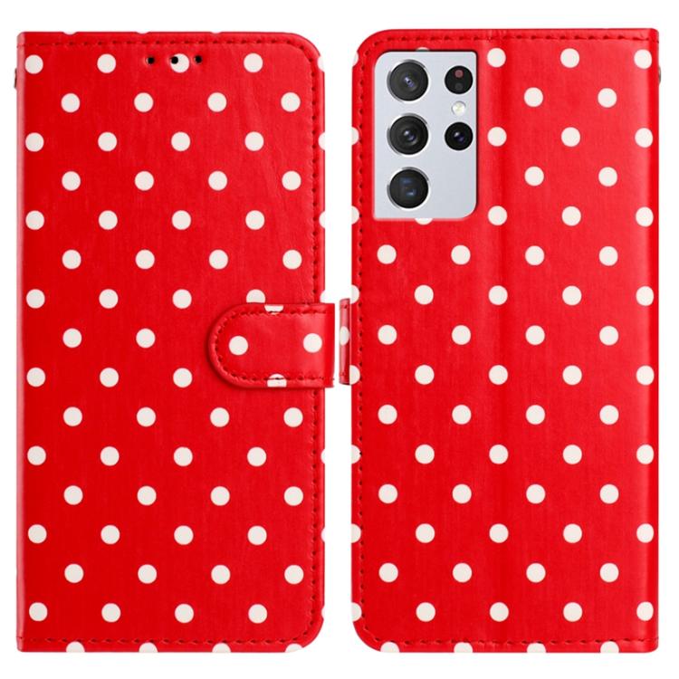 Custodia per telefono in ecopelle con motivo a pois, For Samsung Galaxy S21 FE 5G, For Samsung Galaxy S21 5G, For Samsung Galaxy S21+ 5G, For Samsung Galaxy S21 Ultra 5G
