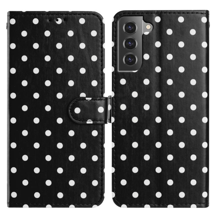 Custodia per telefono in ecopelle con motivo a pois, For Samsung Galaxy S21 FE 5G, For Samsung Galaxy S21 5G, For Samsung Galaxy S21+ 5G, For Samsung Galaxy S21 Ultra 5G