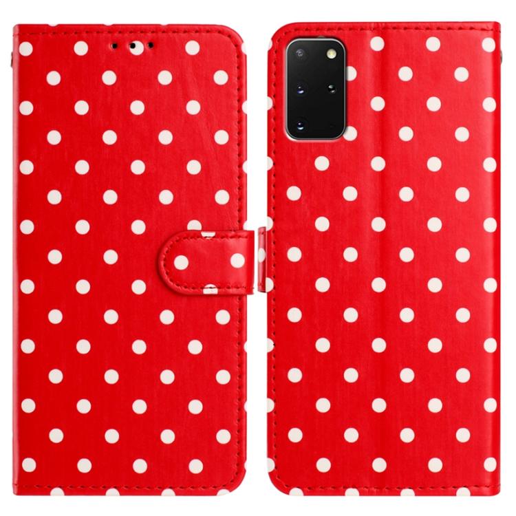 Custodia per telefono in ecopelle con motivo a pois, For Samsung Galaxy S20+