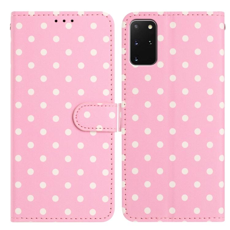 Custodia per telefono in ecopelle con motivo a pois, For Samsung Galaxy S20+