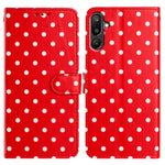 Custodia per telefono in ecopelle con motivo a pois, For Samsung Galaxy F16 5G, For Samsung Galaxy M16 5G, For Samsung Galaxy M06 5G, For Samsung Galaxy F06 5G
