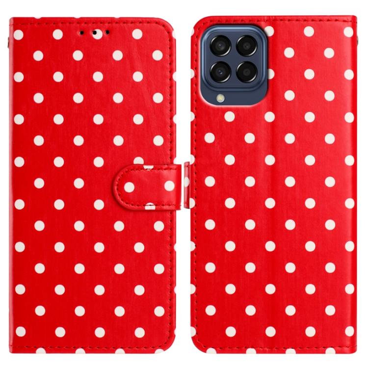 Custodia per telefono in ecopelle con motivo a pois, For Samsung Galaxy M54, For Samsung Galaxy M14, For Samsung Galaxy M53, For Samsung Galaxy M33