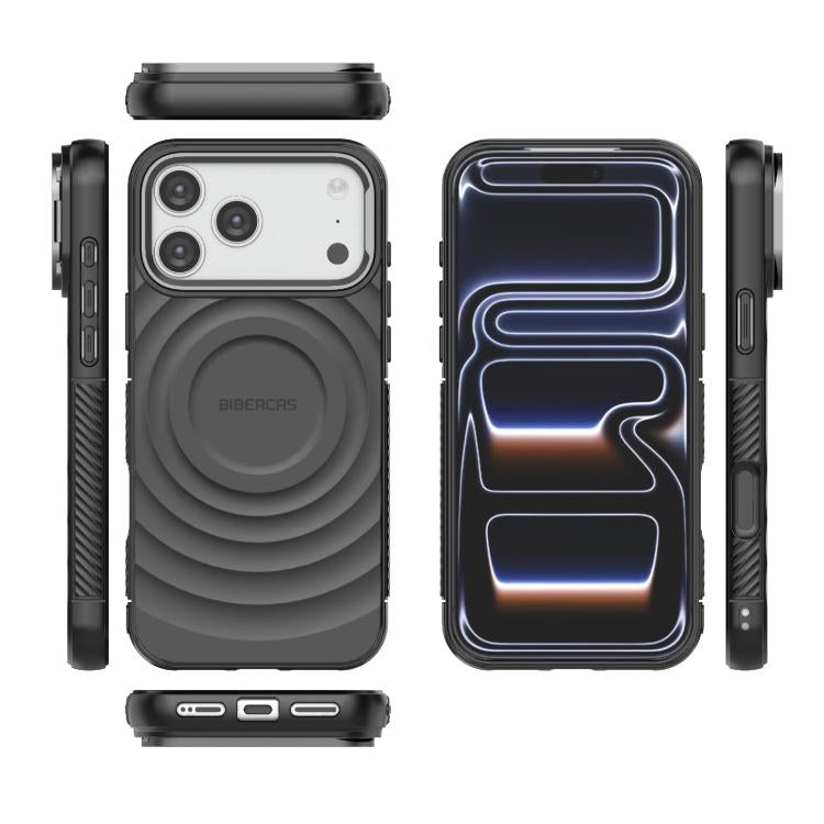 Custodia per telefono magnetica in TPU con texture a onda BIBERCAS, For iPhone 18 Pro Max/17 Pro Max