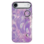 Custodia per telefono in TPU con cinturino da polso e pellicola protettiva per obiettivo, con texture a garza effetto piuma placcata., For iPhone 17 Pro Max, For iPhone 17 Pro, For iPhone 17, For iPhone Air, For iPhone 16 Pro Max, For iPhone 16 Pro    ...