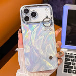 Custodia per telefono in TPU con cinturino da polso e pellicola protettiva per obiettivo, con texture a garza effetto piuma placcata., For iPhone 15 Pro Max, For iPhone 15 Pro, For iPhone 15, For iPhone 14, For iPhone 14 Pro, For iPhone 14 Pro Max     ...