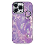Custodia per telefono in TPU con cinturino da polso e pellicola protettiva per obiettivo, con texture a garza effetto piuma placcata., For iPhone 15 Pro Max, For iPhone 15 Pro, For iPhone 15, For iPhone 14, For iPhone 14 Pro, For iPhone 14 Pro Max     ...