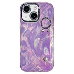 Custodia per telefono in TPU con cinturino da polso e pellicola protettiva per obiettivo, con texture a garza effetto piuma placcata., For iPhone 15 Pro Max, For iPhone 15 Pro, For iPhone 15, For iPhone 14, For iPhone 14 Pro, For iPhone 14 Pro Max     ...