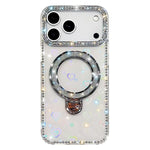 Custodia per telefono IMD a doppia faccia con supporto glitterato e strass, For iPhone 17 Pro Max, For iPhone 17 Pro, For iPhone 17, For iPhone Air